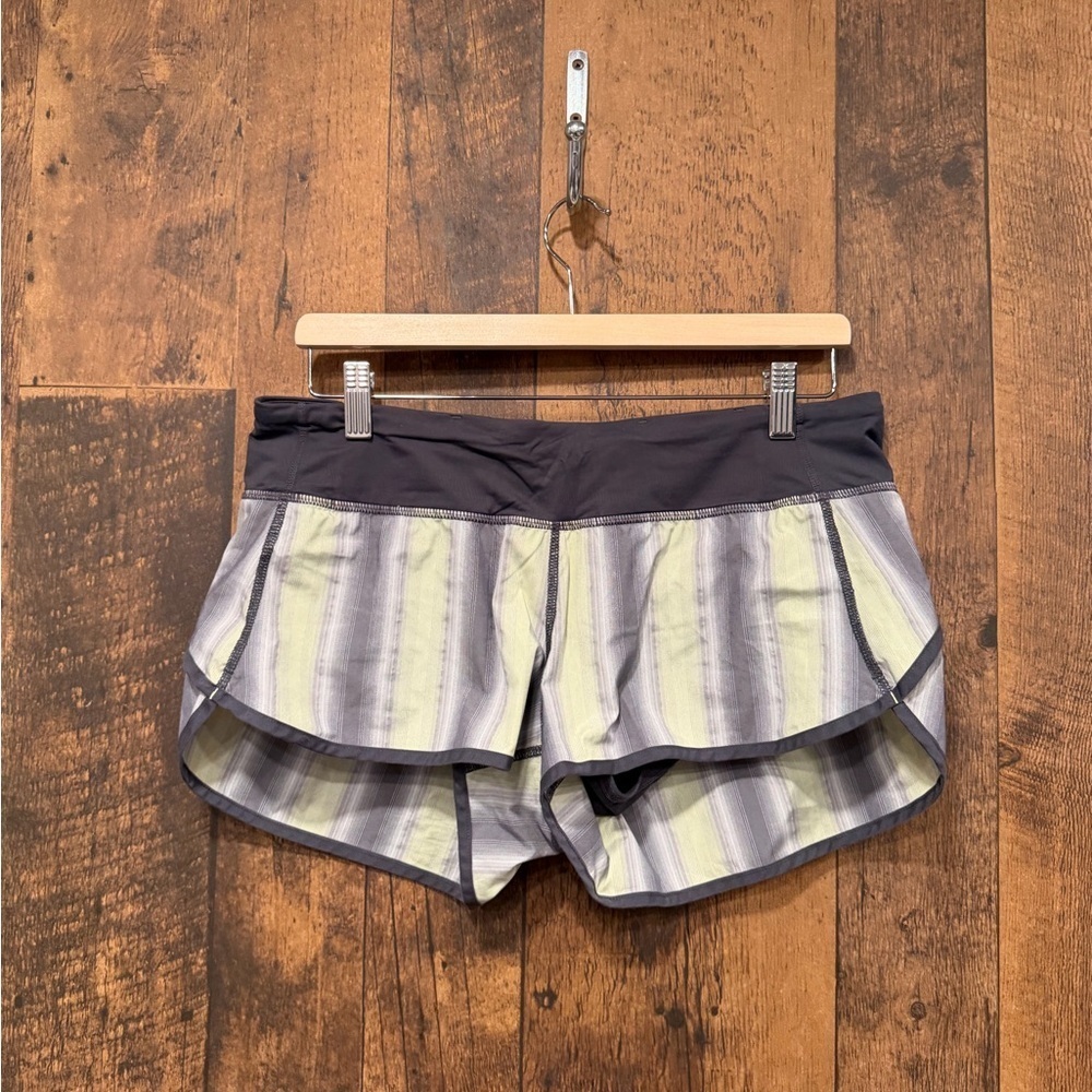 Lululemon speed shorts coal citron ombré size 8 EUC